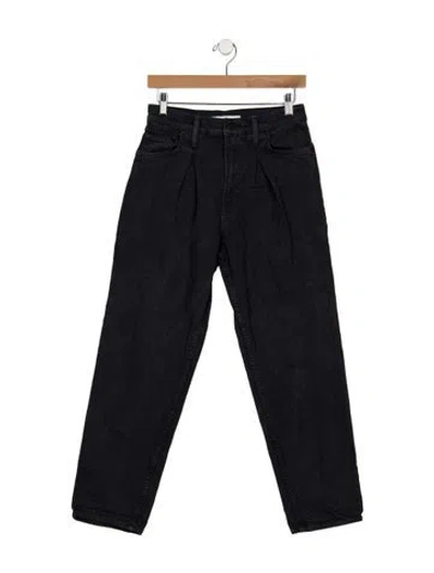 Pre-owned Mother High-rise Wide Leg Jeans In Blue