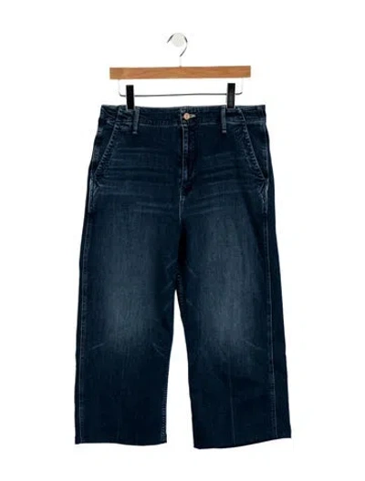 Pre-owned Mother High-rise Wide Leg Jeans In Blue