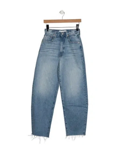 Pre-owned Mother High-rise Wide Leg Jeans In Blue