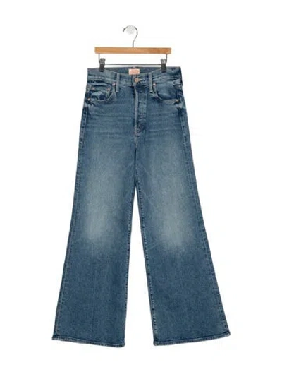 Pre-owned Mother High-rise Wide Leg Jeans In Blue