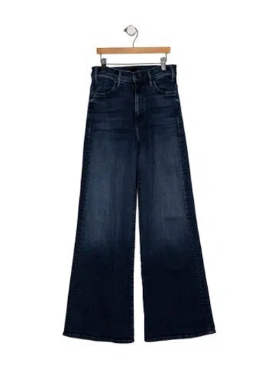 Pre-owned Mother High-rise Wide Leg Jeans In Blue
