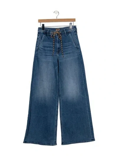 Pre-owned Mother High-rise Wide Leg Jeans In Blue