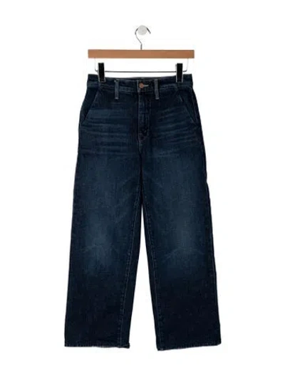 Pre-owned Mother High-rise Wide Leg Jeans In Blue