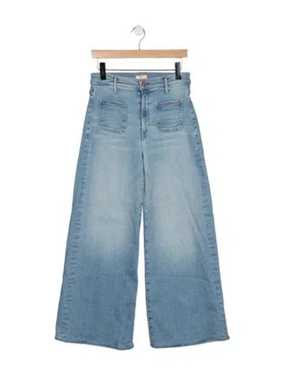 Pre-owned Mother High-rise Wide Leg Jeans In Blue