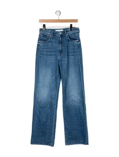 Pre-owned Mother High-rise Wide Leg Jeans In Blue