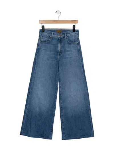 Pre-owned Mother High-rise Wide Leg Jeans In Blue