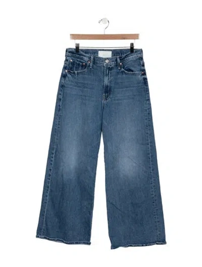 Pre-owned Mother High-rise Wide Leg Jeans In Blue