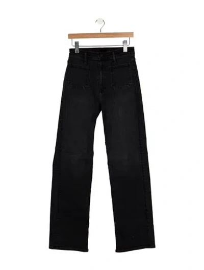 Pre-owned Mother High-rise Wide Leg Jeans In Blue