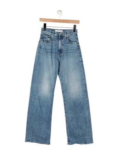 Pre-owned Mother High-rise Wide Leg Jeans In Blue