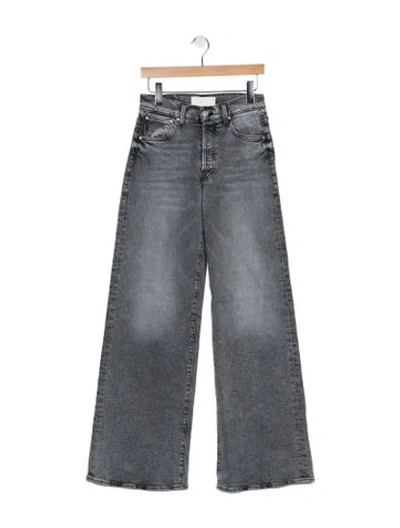 Pre-owned Mother High-rise Wide Leg Jeans In Blue