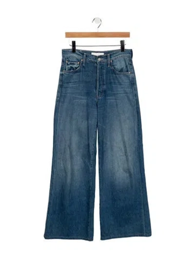 Pre-owned Mother High-rise Wide Leg Jeans In Blue