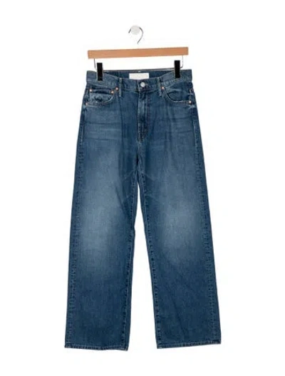 Pre-owned Mother High-rise Wide Leg Jeans In Blue