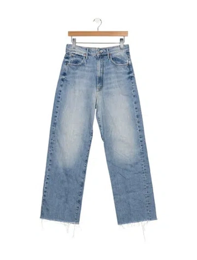 Pre-owned Mother High-rise Wide Leg Jeans In Blue