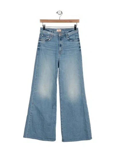 Pre-owned Mother High-rise Wide Leg Jeans In Blue