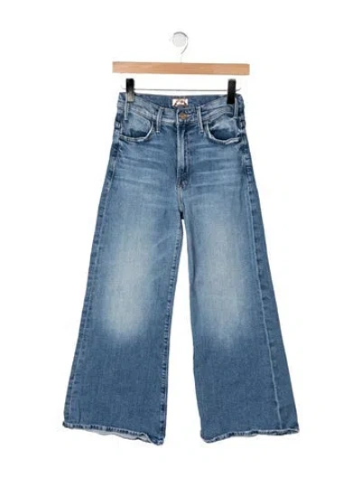 Pre-owned Mother High-rise Wide Leg Jeans In Blue