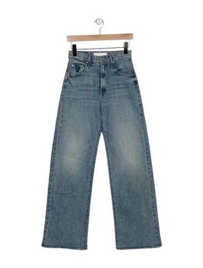 Pre-owned Mother High-rise Wide Leg Jeans In Blue
