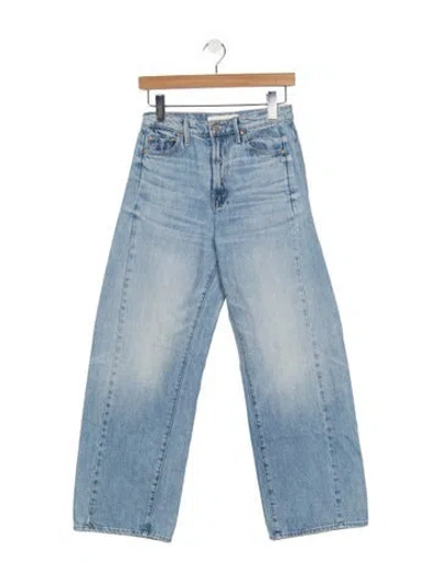 Pre-owned Mother High-rise Wide Leg Jeans In Blue