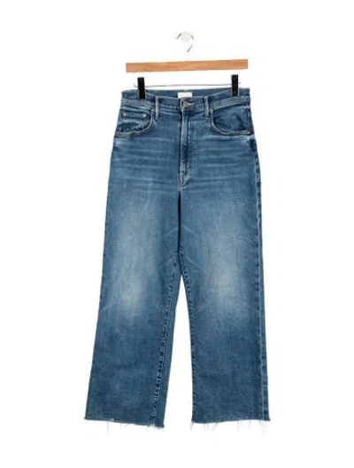 Pre-owned Mother High-rise Wide Leg Jeans In Blue