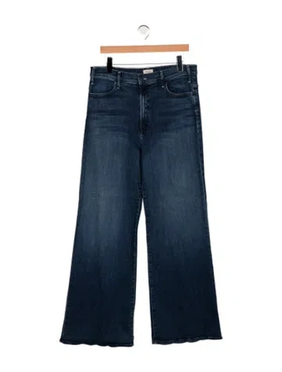 Pre-owned Mother High-rise Wide Leg Jeans In Blue