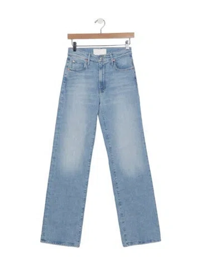 Pre-owned Mother High-rise Wide Leg Jeans In Blue
