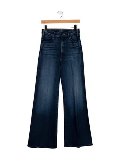 Pre-owned Mother High-rise Wide Leg Jeans In Blue