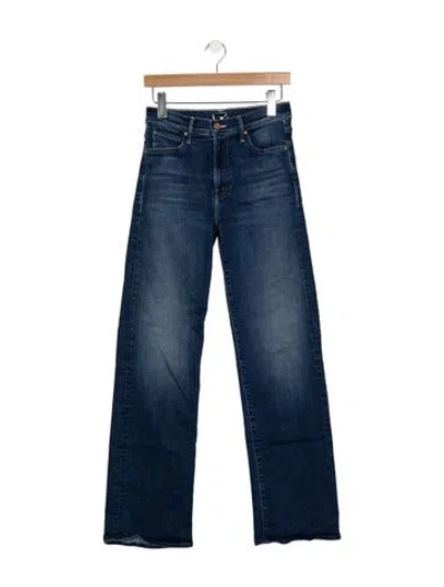 Pre-owned Mother High-rise Wide Leg Jeans In Blue
