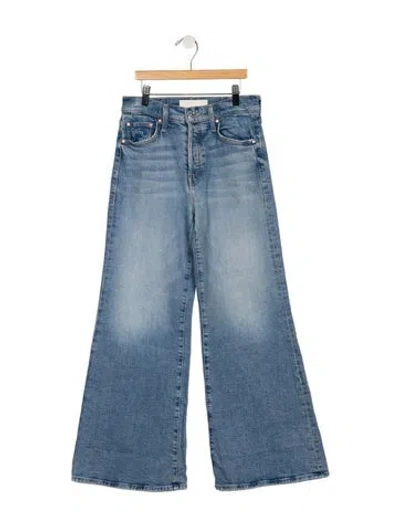 Pre-owned Mother High-rise Wide Leg Jeans In Blue