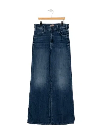 Pre-owned Mother High-rise Wide Leg Jeans In Blue