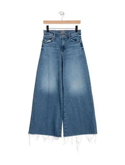 Pre-owned Mother High-rise Wide Leg Jeans In Blue