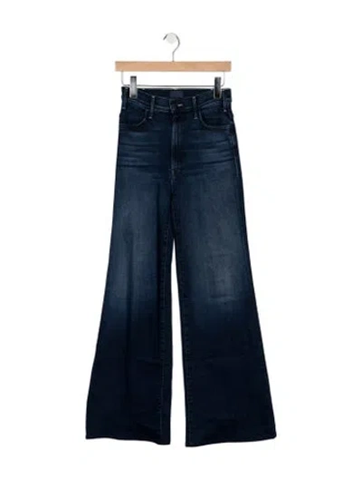 Pre-owned Mother High-rise Wide Leg Jeans In Blue