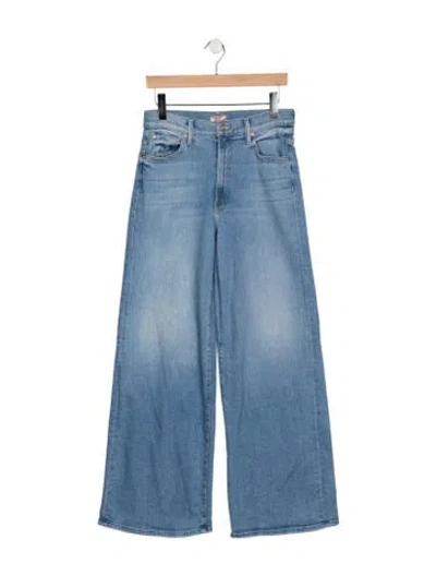 Pre-owned Mother High-rise Wide Leg Jeans In Blue