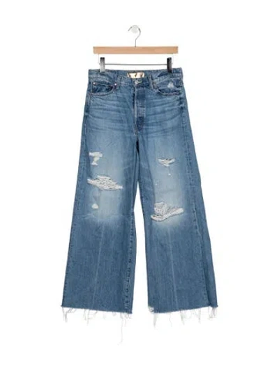 Pre-owned Mother High-rise Wide Leg Jeans In Blue