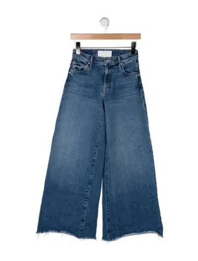Pre-owned Mother High-rise Wide Leg Jeans In Blue