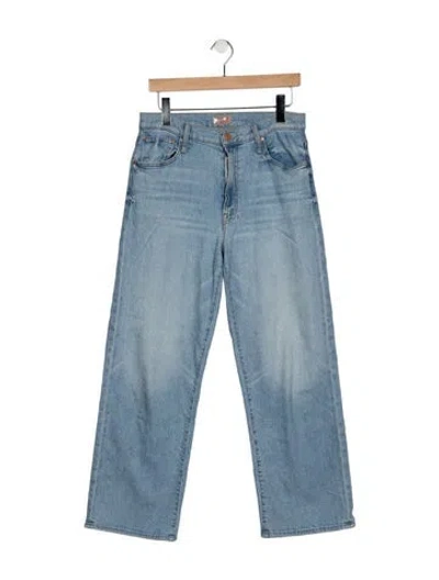 Pre-owned Mother High-rise Wide Leg Jeans In Blue