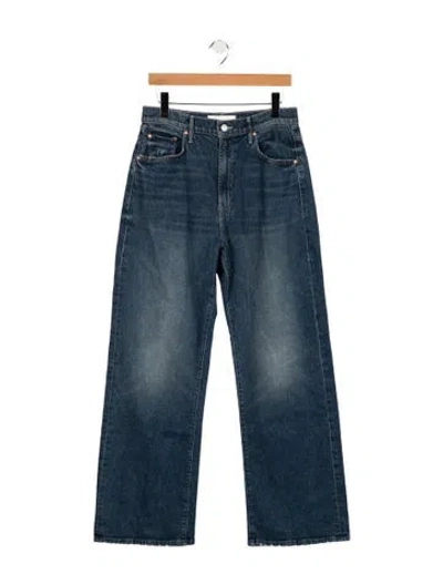 Pre-owned Mother High-rise Wide Leg Jeans In Blue
