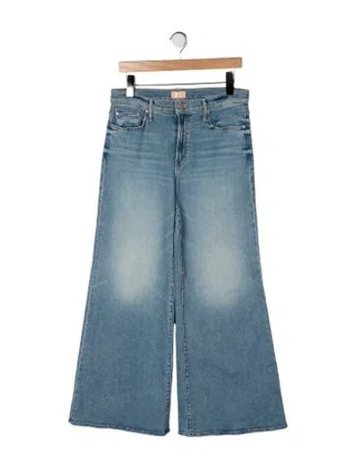 Pre-owned Mother High-rise Wide Leg Jeans In Blue