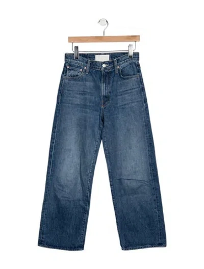 Pre-owned Mother High-rise Wide Leg Jeans In Blue