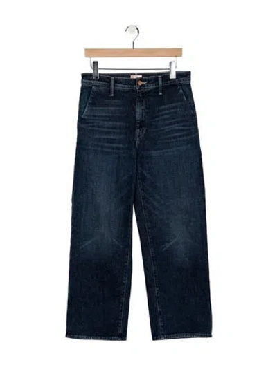 Pre-owned Mother High-rise Wide Leg Jeans In Blue