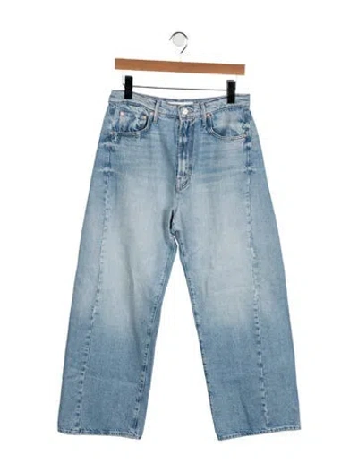 Pre-owned Mother High-rise Wide Leg Jeans In Blue