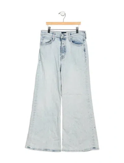 Pre-owned Mother High-rise Wide Leg Jeans In Blue