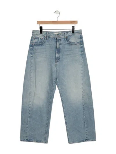 Pre-owned Mother High-rise Wide Leg Jeans In Blue