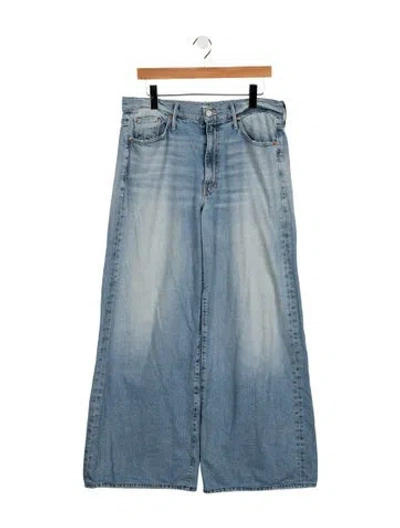 Pre-owned Mother High-rise Wide Leg Jeans In Blue