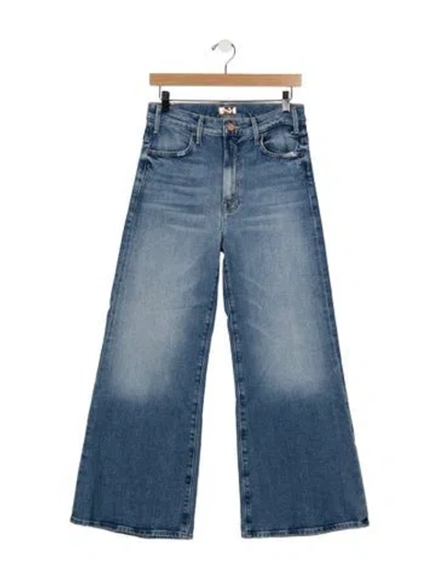 Pre-owned Mother High-rise Wide Leg Jeans In Blue