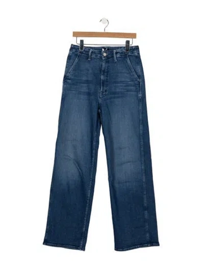 Pre-owned Mother High-rise Wide Leg Jeans In Blue