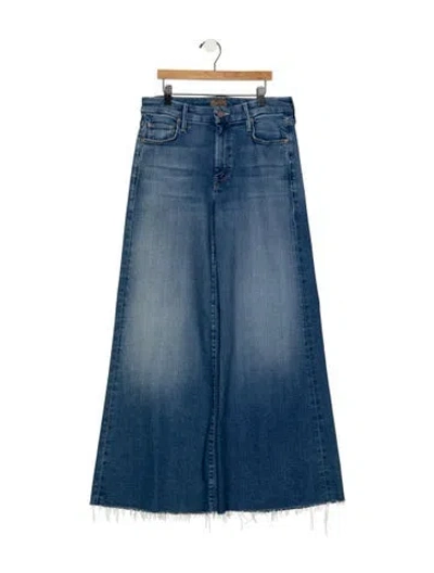 Pre-owned Mother High-rise Wide Leg Jeans In Blue