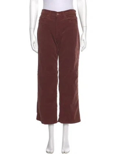 Pre-owned Mother High-rise Wide Leg Jeans In Brown