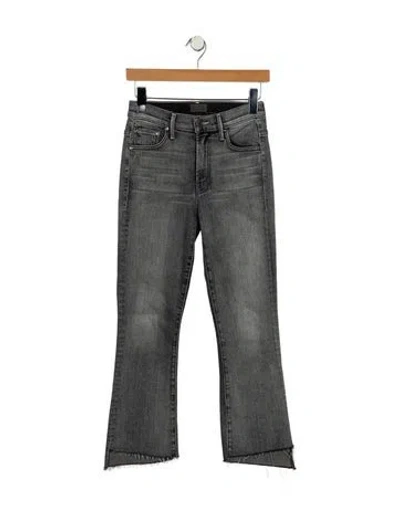 Pre-owned Mother High-rise Wide Leg Jeans In Gray