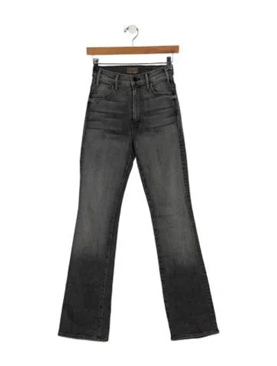 Pre-owned Mother High-rise Wide Leg Jeans In Gray