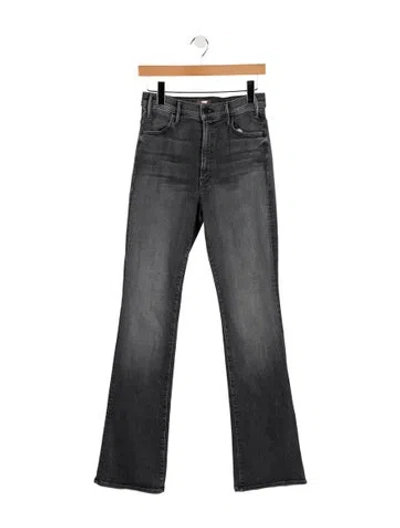 Pre-owned Mother High-rise Wide Leg Jeans In Gray