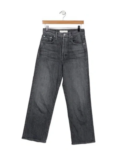 Pre-owned Mother High-rise Wide Leg Jeans In Gray